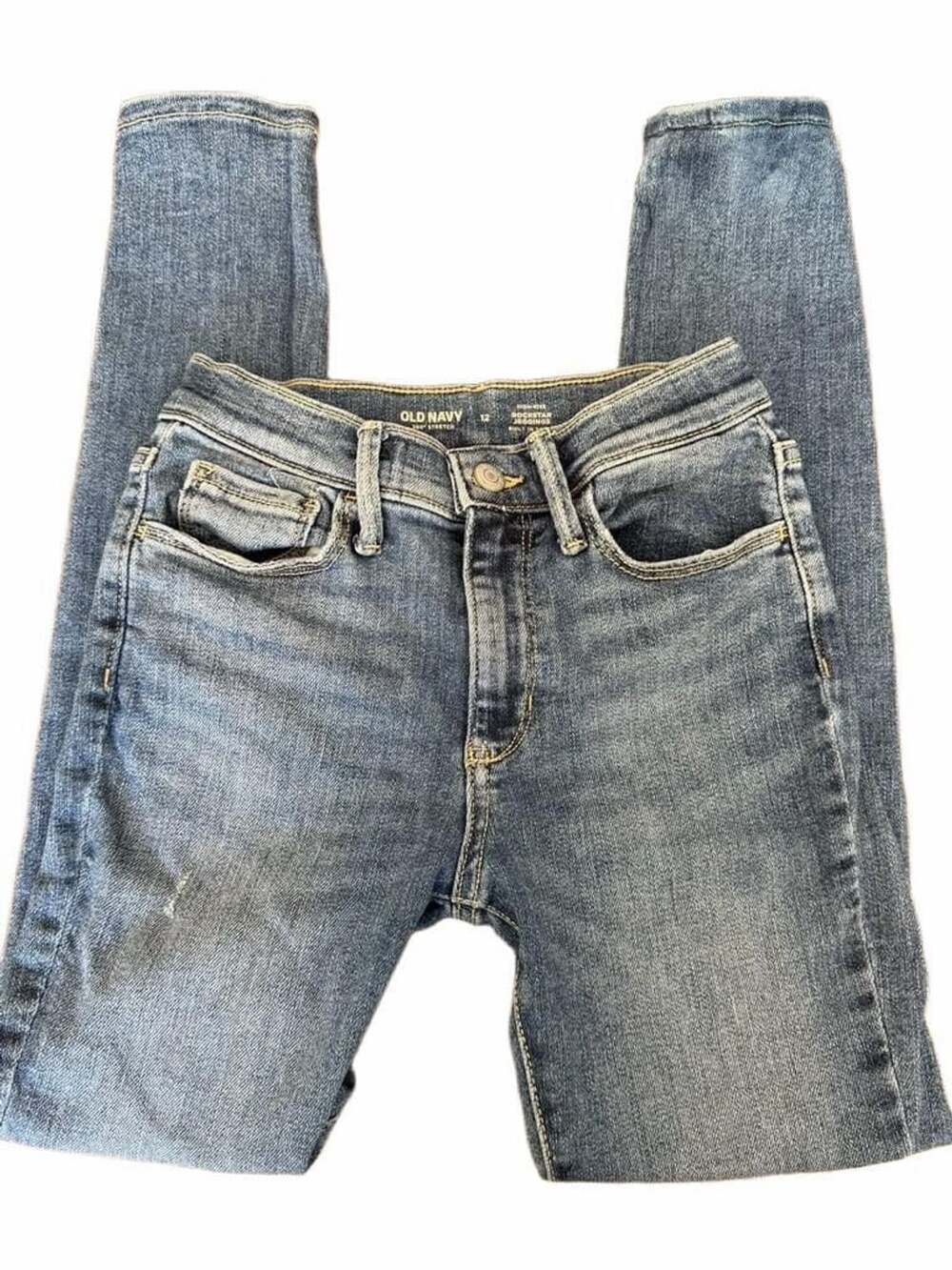 Old Navy High-Rise Rockstar Jeggings 360 Stretch Size 12 Distressed